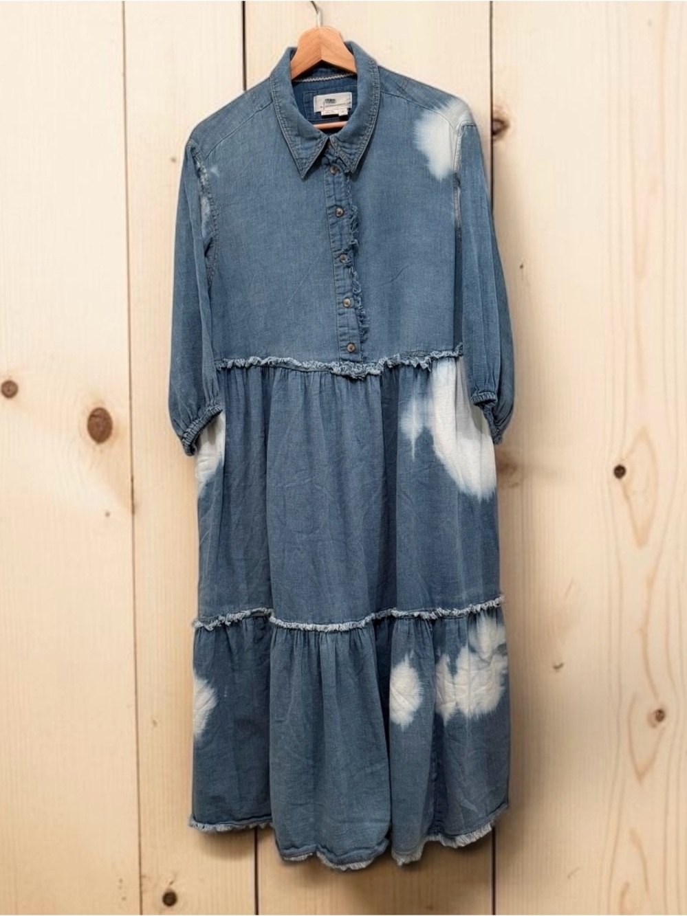 ANTHROPOLOGIE The Bettina Tie-Dye Denim Dress Women's 1X